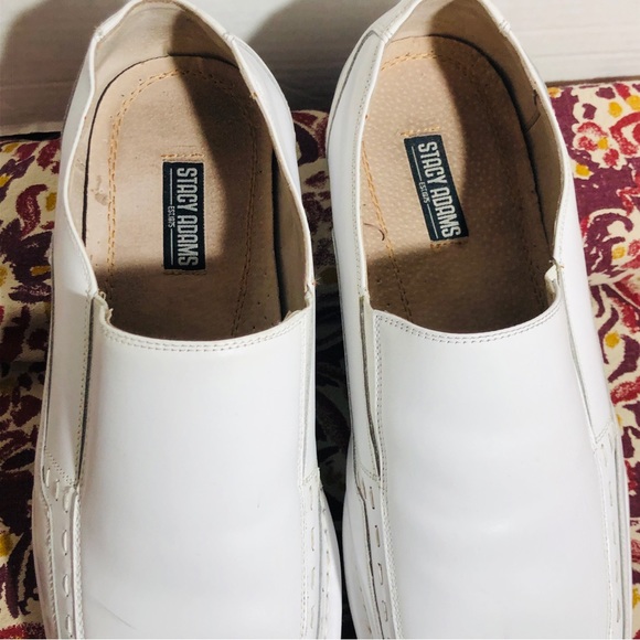 Stacy Adams White Slip On Dress Shoes Size 13 - Picture 4 of 9